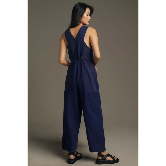 Daily Practice By Anthropologie Zip-Front Jumpsuit One-Piece Navy 3XPS 283892 - Picture 4 of 10